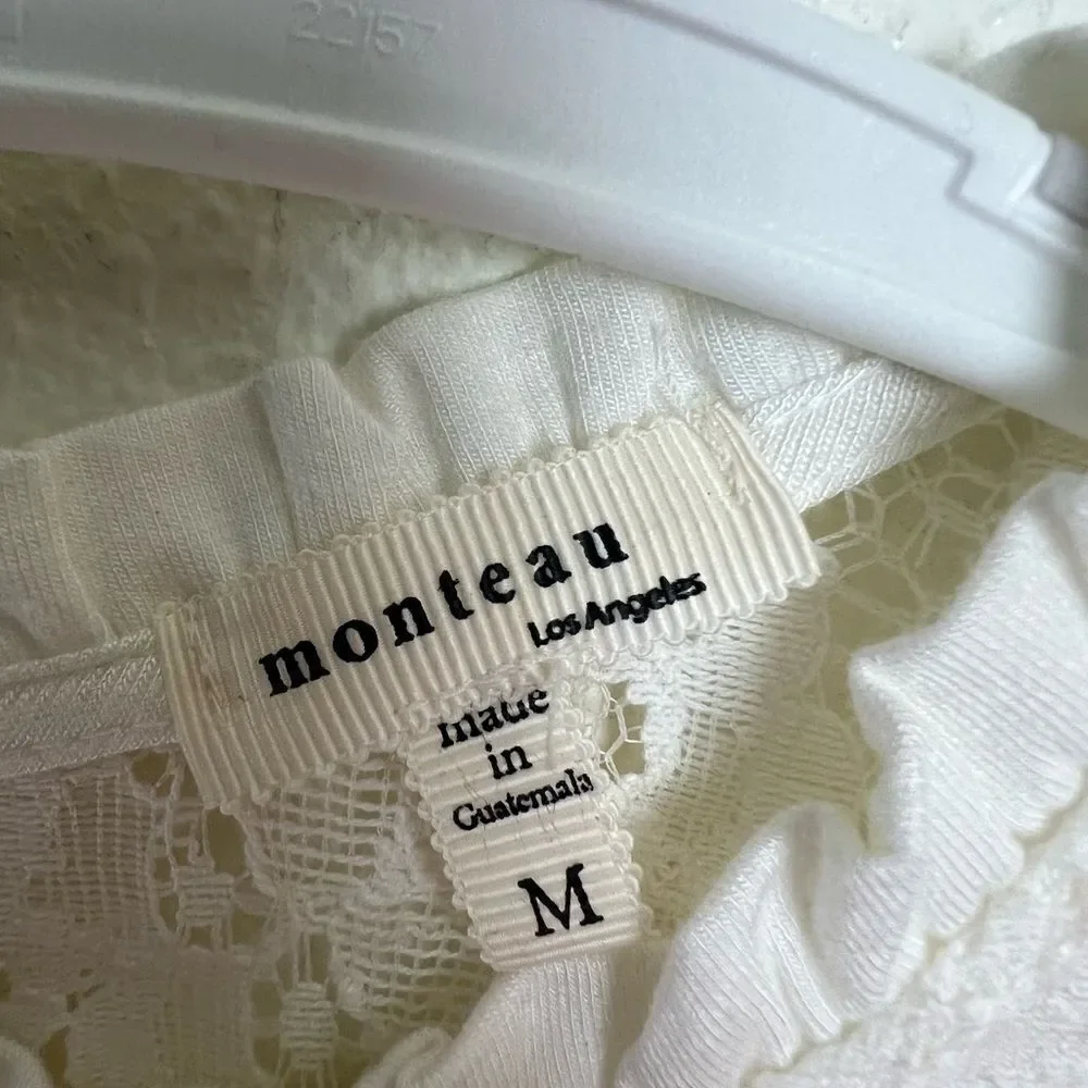 Monteau Lece Ivory Flare sleeve Girl Blouse size M